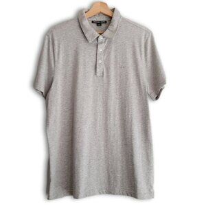 MICHAEL KORS | Classic 1/4 Button Short Sleeve Polo Top Soft Tee Gray Men's Sz L
